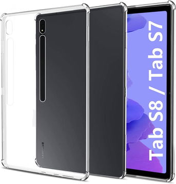 Samsung Galaxy Tab S7 / S8 Hoes Schokbestendig TPU Transparant