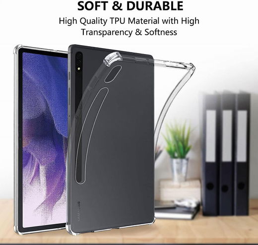 Samsung Galaxy Tab S7 / S8 Hoes Schokbestendig TPU Transparant afbeelding 3