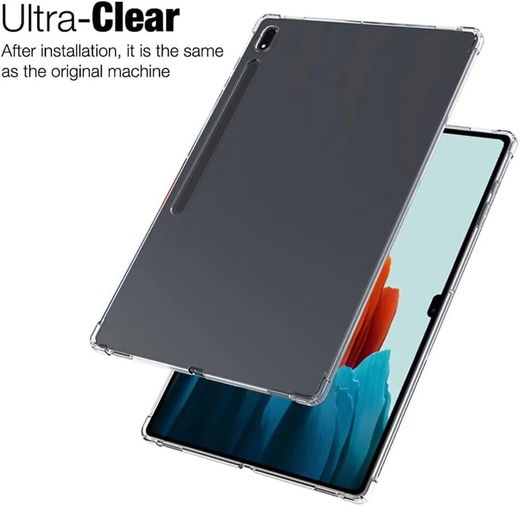 Samsung Galaxy Tab S7 / S8 Hoes Schokbestendig TPU Transparant afbeelding 4