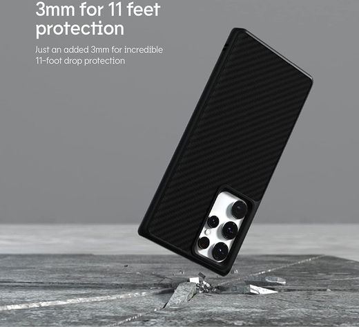 RhinoShield SolidSuit Samsung S23 Ultra Hoesje Carbon Fiber Zwart afbeelding 3