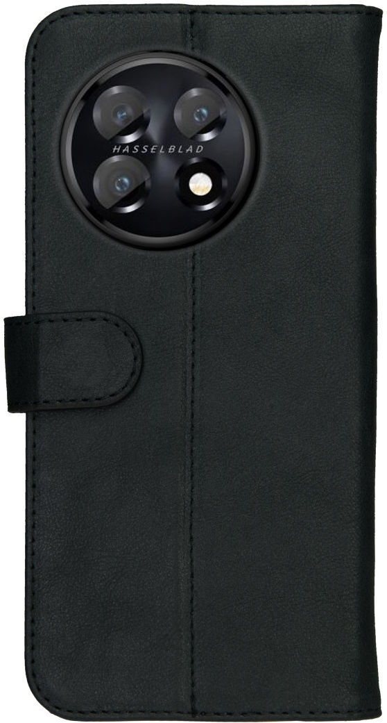 Rosso Deluxe OnePlus 11 Hoesje Echt Leer Book Case Zwart afbeelding 9
