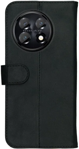 Rosso Deluxe OnePlus 11 Hoesje Echt Leer Book Case Zwart afbeelding 9