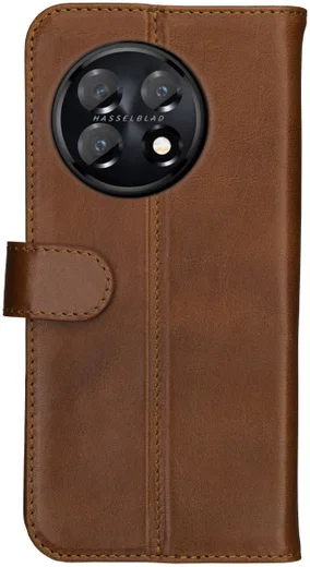 Rosso Deluxe OnePlus 11 Hoesje Echt Leer Book Case Bruin afbeelding 9