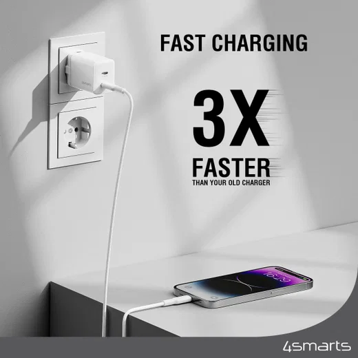 4smarts PD Plug Dual USB-C GaN Snellader 36W Quick Charge Adapter Wit afbeelding 3