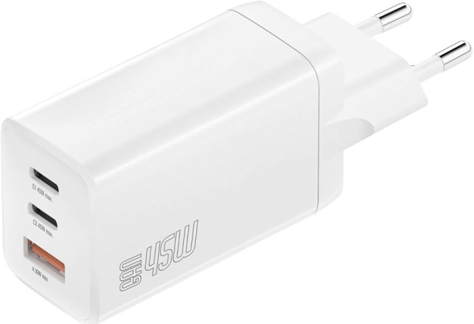 4smarts PD Plug Trio GaN Snellader 45W Fast Charge Adapter Wit afbeelding 1