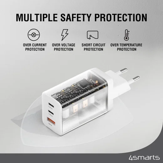 4smarts PD Plug Trio GaN Snellader 45W Fast Charge Adapter Wit afbeelding 6