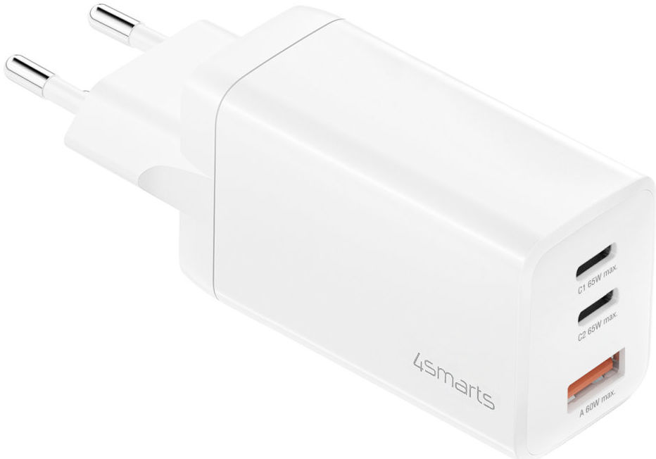 4smarts PD Plug Trio GaN Snellader 65W Fast Charge Adapter Wit afbeelding 11