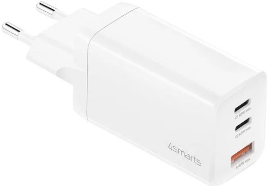 4smarts PD Plug Trio GaN Snellader 65W Fast Charge Adapter Wit afbeelding 11