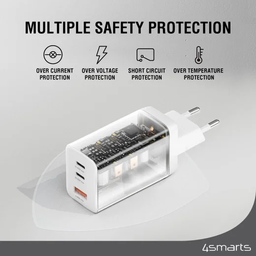 4smarts PD Plug Trio GaN Snellader 65W Fast Charge Adapter Wit afbeelding 6