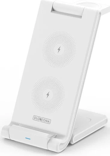 Duzzona 3-in-1 Draadloze Oplader 15W Telefoon/Oortjes/Samsung Watch afbeelding 1