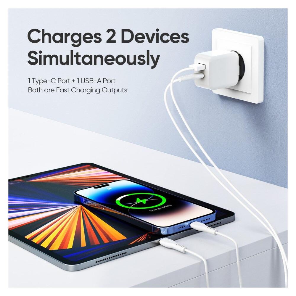Duzzona GaN Snellader 30W met Power Delivery en Quick Charge Wit afbeelding 3