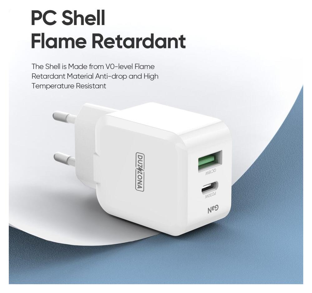 Duzzona GaN Snellader 30W met Power Delivery en Quick Charge Wit afbeelding 11