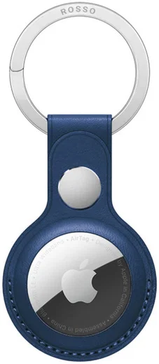 Rosso Element Apple AirTag Sleutelhanger Kunstleer Hoesje Blauw afbeelding 1