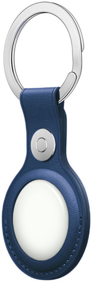 Rosso Element Apple AirTag Sleutelhanger Kunstleer Hoesje Blauw afbeelding 2