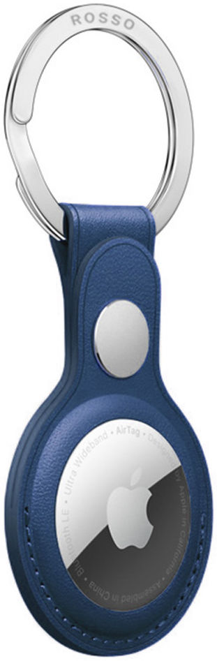 Rosso Element Apple AirTag Sleutelhanger Kunstleer Hoesje Blauw afbeelding 3
