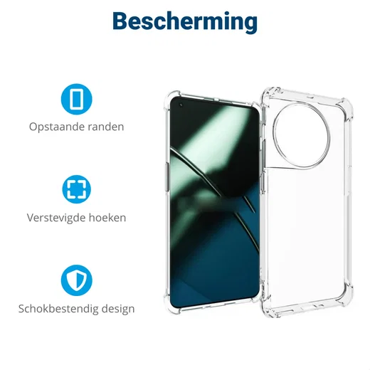 OnePlus 11 Hoesje Schokbestendig en Dun TPU Back Cover Transparant afbeelding 5