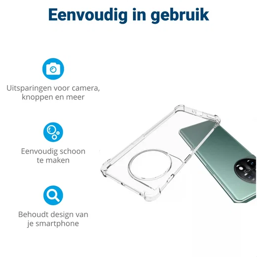 OnePlus 11 Hoesje Schokbestendig en Dun TPU Back Cover Transparant afbeelding 7