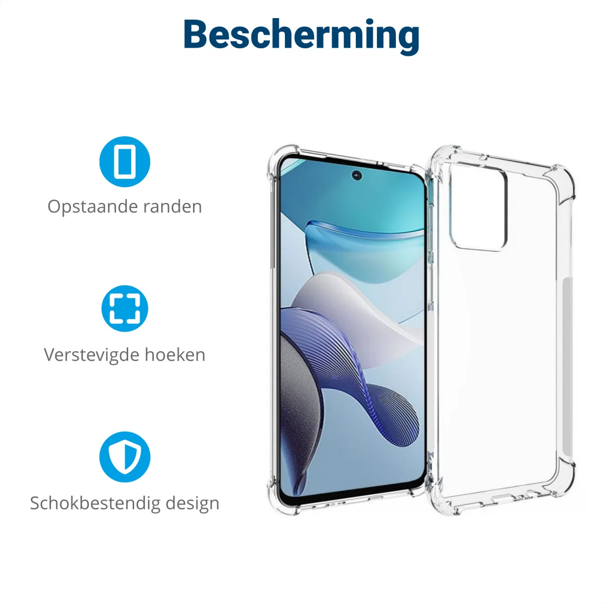 Motorola Moto G53 Hoesje Schokbestendig en Dun TPU Transparant afbeelding 5