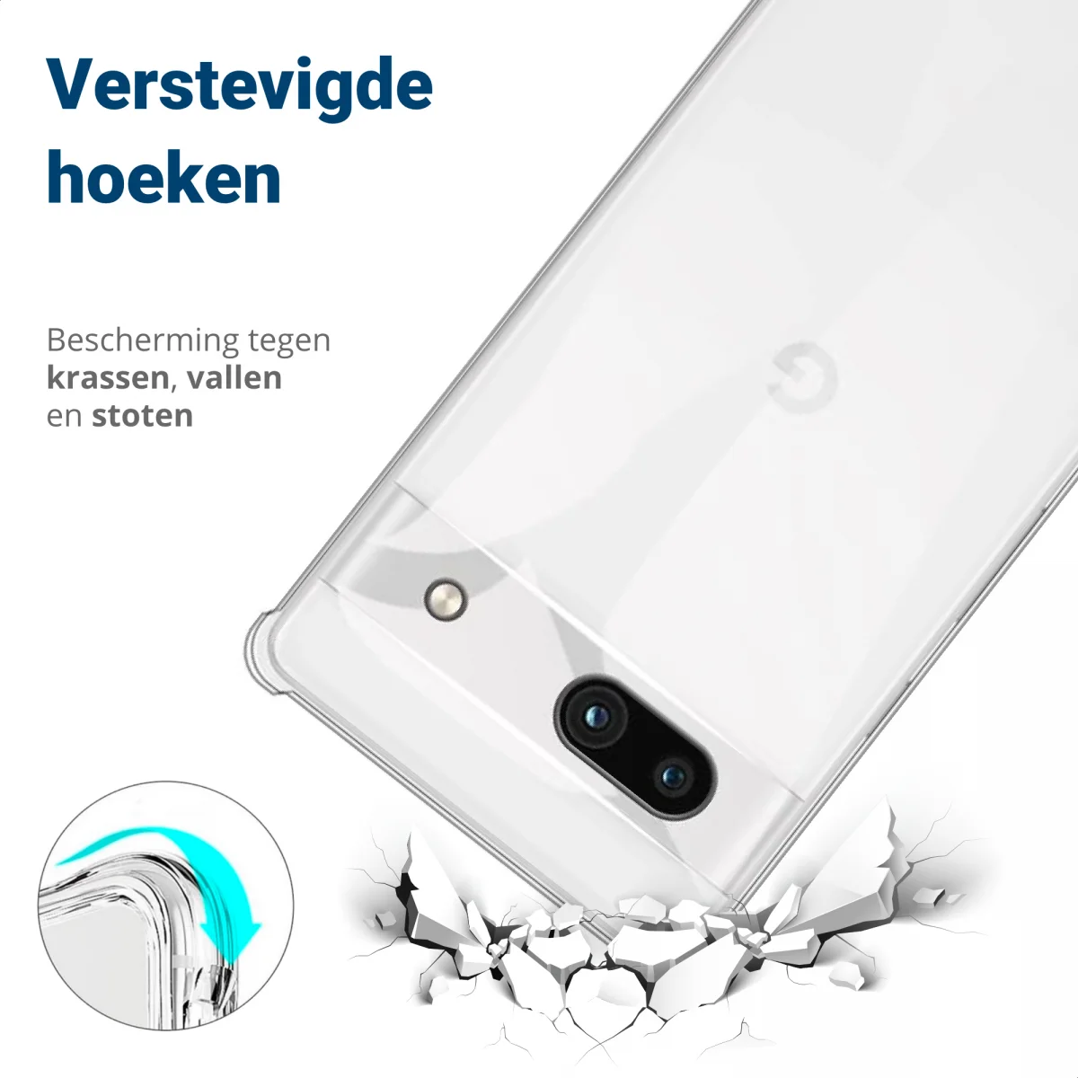 Google Pixel 7a Hoesje Schokbestendig en Dun TPU Transparant afbeelding 5