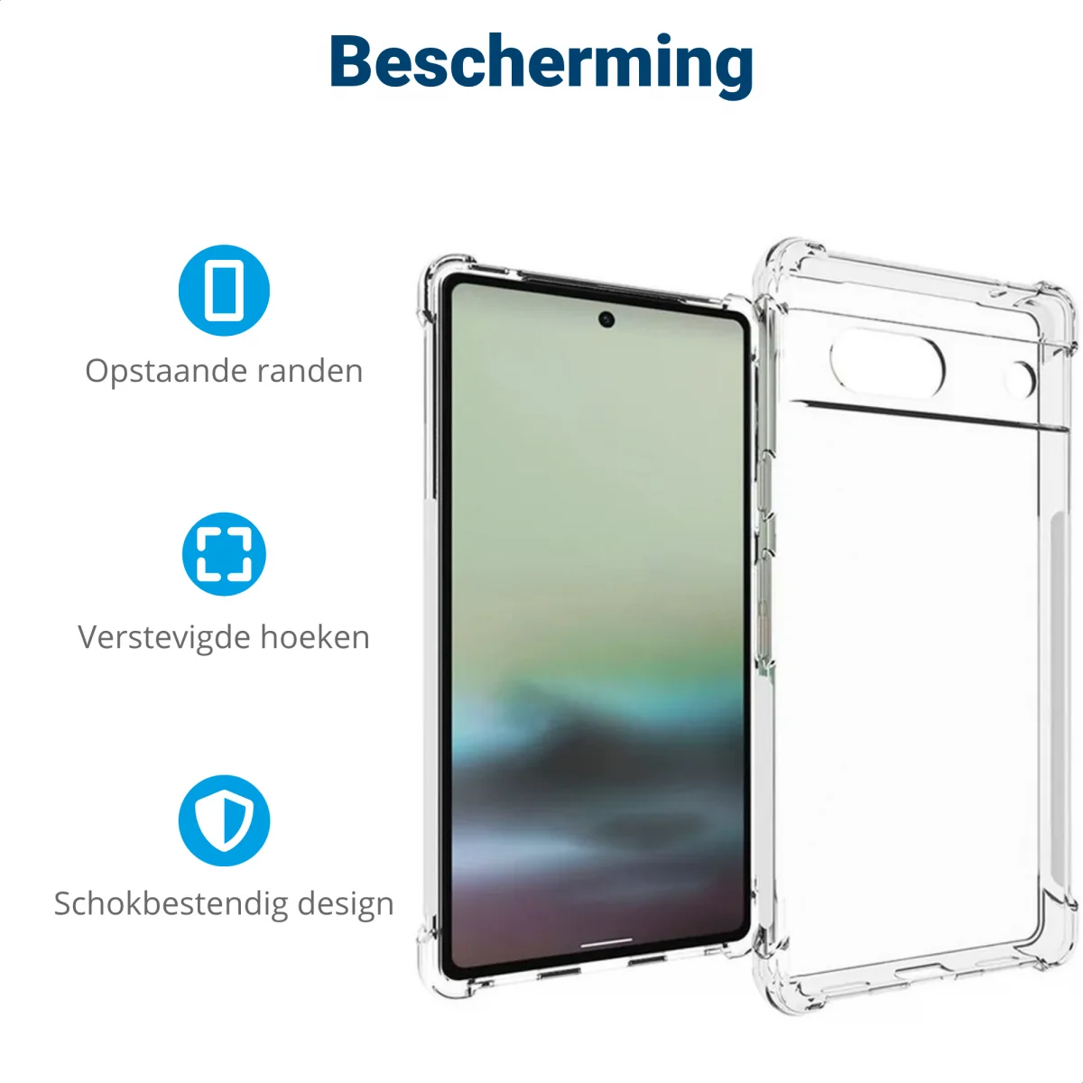 Google Pixel 7a Hoesje Schokbestendig en Dun TPU Transparant afbeelding 2