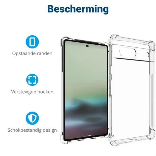 Google Pixel 7a Hoesje Schokbestendig en Dun TPU Transparant afbeelding 2