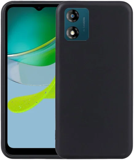 Motorola Moto E13 Hoesje Dun TPU Matte Back Cover Zwart afbeelding 2