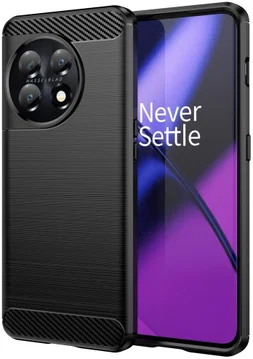 OnePlus 11 Hoesje Geborsteld TPU Flexibele Back Cover Zwart