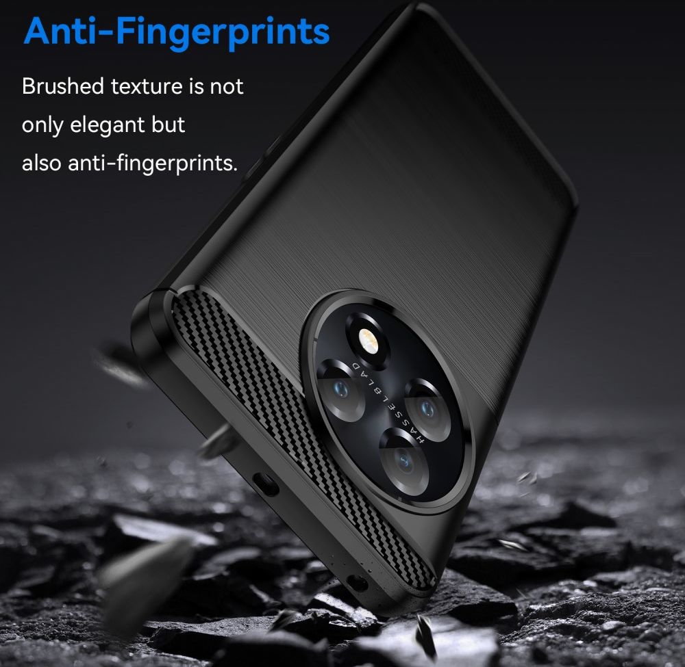 OnePlus 11 Hoesje Geborsteld TPU Flexibele Back Cover Zwart afbeelding 4
