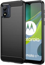 Motorola Moto E13 Hoesje Geborsteld TPU Flexibele Back Cover Zwart afbeelding