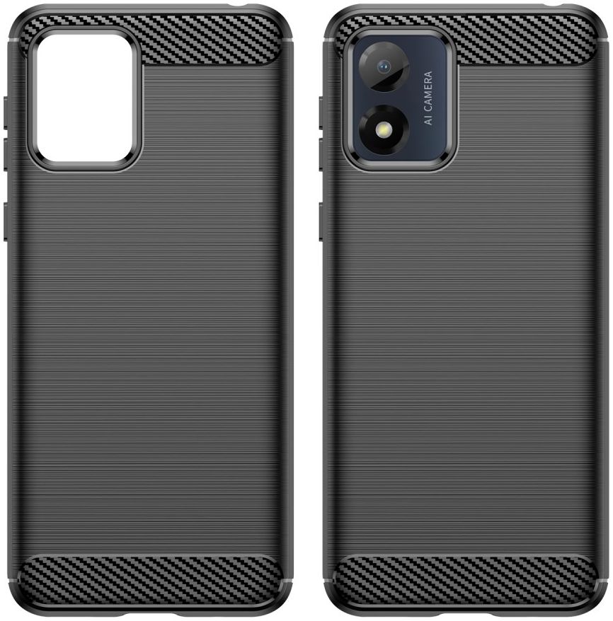 Motorola Moto E13 Hoesje Geborsteld TPU Flexibele Back Cover Zwart afbeelding 8