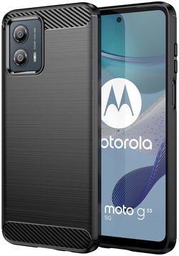 Motorola Moto G53 Hoesje Geborsteld TPU Flexibele Back Cover Zwart