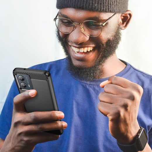 Motorola Moto G53 Hoesje Geborsteld TPU Flexibele Back Cover Zwart afbeelding 8