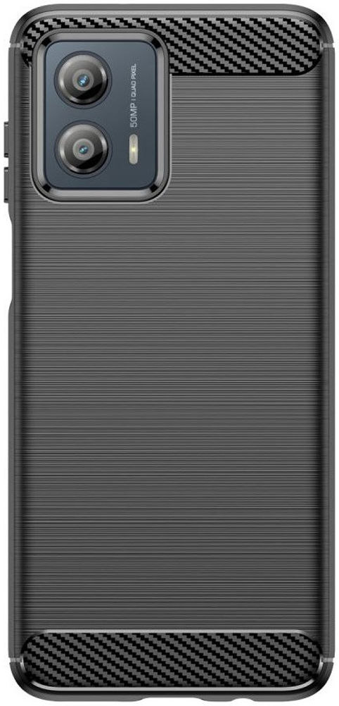 Motorola Moto G53 Hoesje Geborsteld TPU Flexibele Back Cover Zwart afbeelding 2