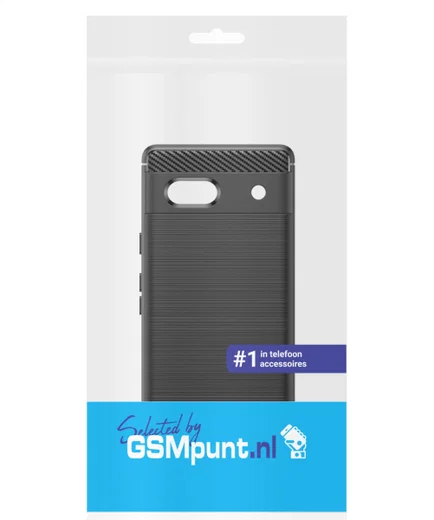 Google Pixel 7a Hoesje Geborsteld TPU Flexibele Back Cover Zwart afbeelding 8