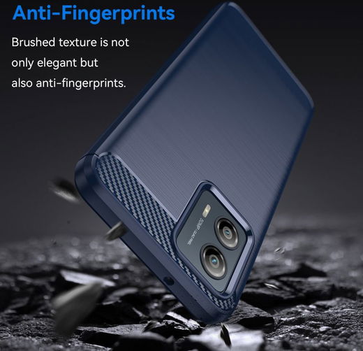 Motorola Moto G53 Hoesje Geborsteld TPU Flexibele Back Cover Blauw afbeelding 4