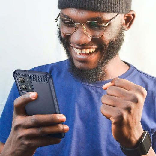 Motorola Moto G53 Hoesje Geborsteld TPU Flexibele Back Cover Blauw afbeelding 8