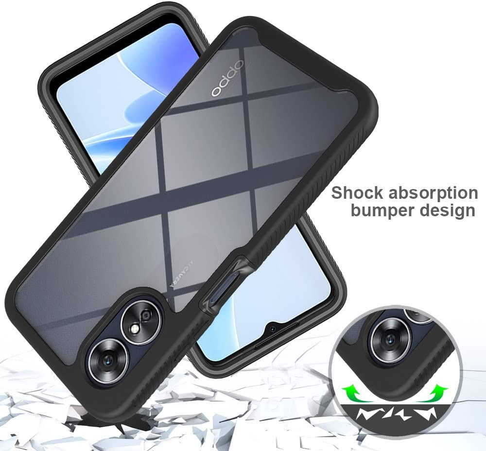 Oppo A17 Hoesje Full Protect 360° Cover Hybride Zwart afbeelding 4