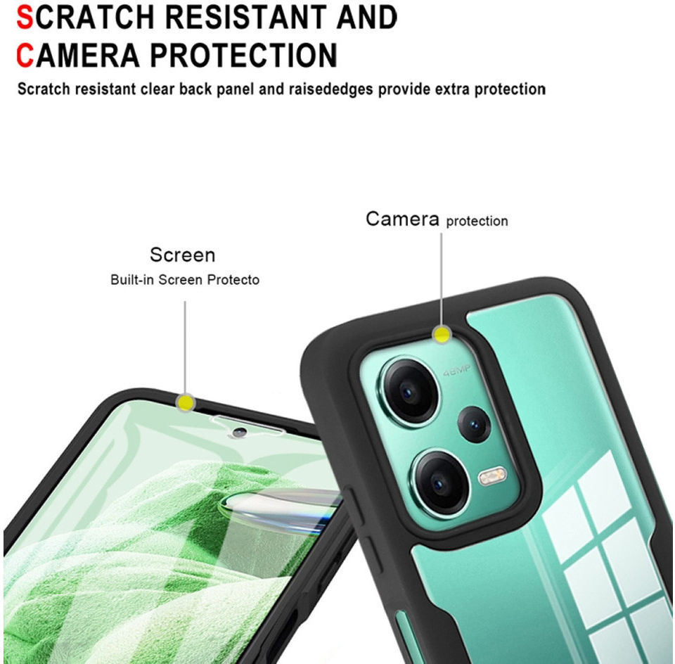 Xiaomi Redmi Note 12 5G / Poco X5 Hoesje Full Protect 360° Cover Zwart afbeelding 9