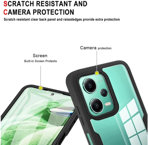 Xiaomi Redmi Note 12 5G / Poco X5 Hoesje Full Protect 360° Cover Zwart afbeelding 9