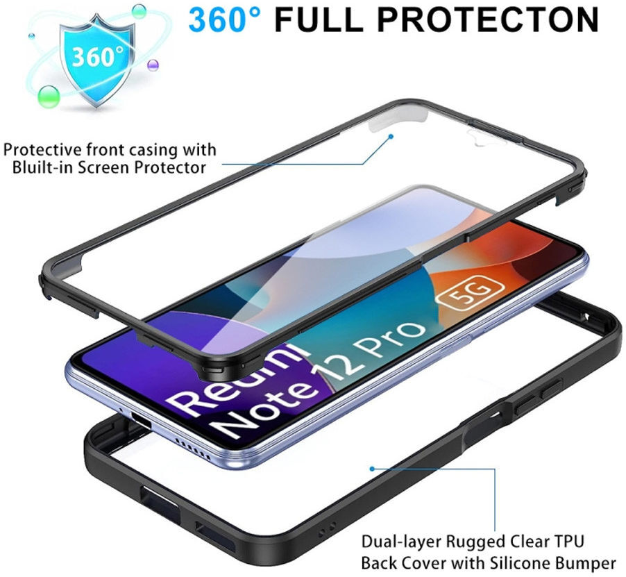 Xiaomi Redmi Note 12 Pro 5G / Poco X5 Pro Hoesje Full Protect 360° Blauw afbeelding 8