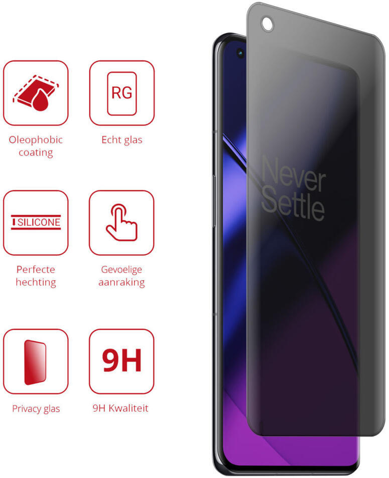 Rosso OnePlus 11 9H Tempered Glass Screen Protector Privacy afbeelding 2