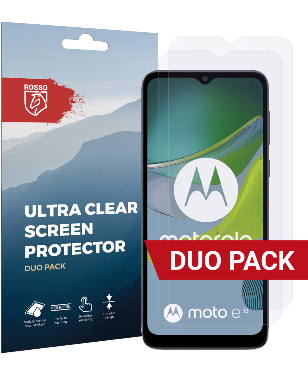 Rosso Motorola Moto E13 Screen Protector Ultra Clear Duo Pack afbeelding 1