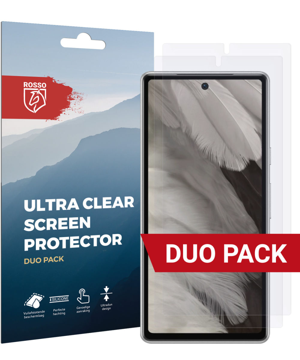 Rosso Google Pixel 7a Screen Protector Ultra Clear Duo Pack afbeelding 1