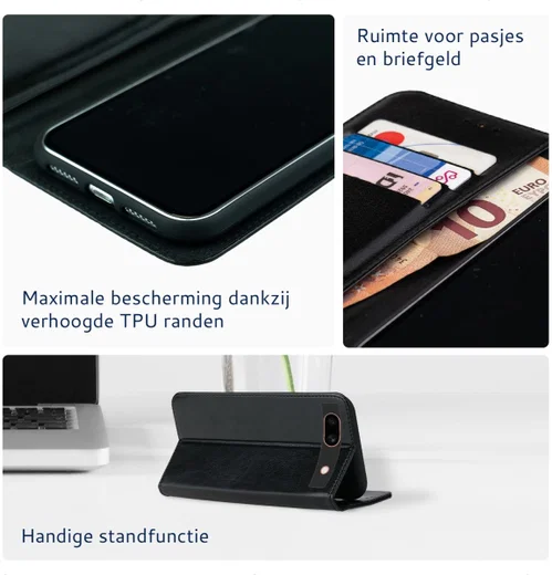 Rosso Element Google Pixel 7a Hoesje Book Cover Wallet Zwart afbeelding 4