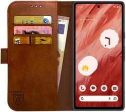 Rosso Element Google Pixel 7a Hoesje Book Cover Wallet Bruin afbeelding