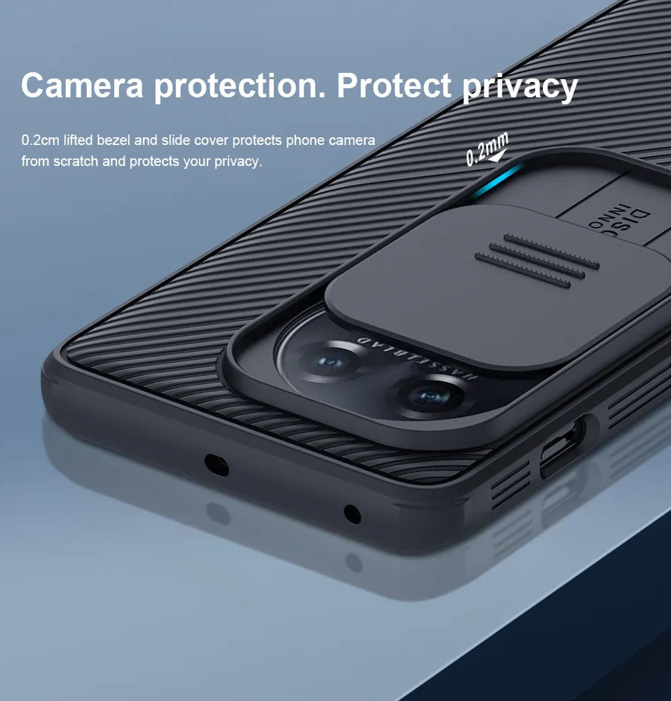Nillkin CamShield OnePlus 11 Hoesje met Camera Slider Back Cover Zwart afbeelding 4