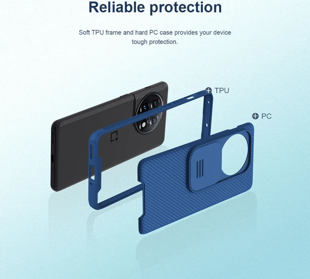 Nillkin CamShield OnePlus 11 Hoesje met Camera Slider Back Cover Zwart afbeelding 8