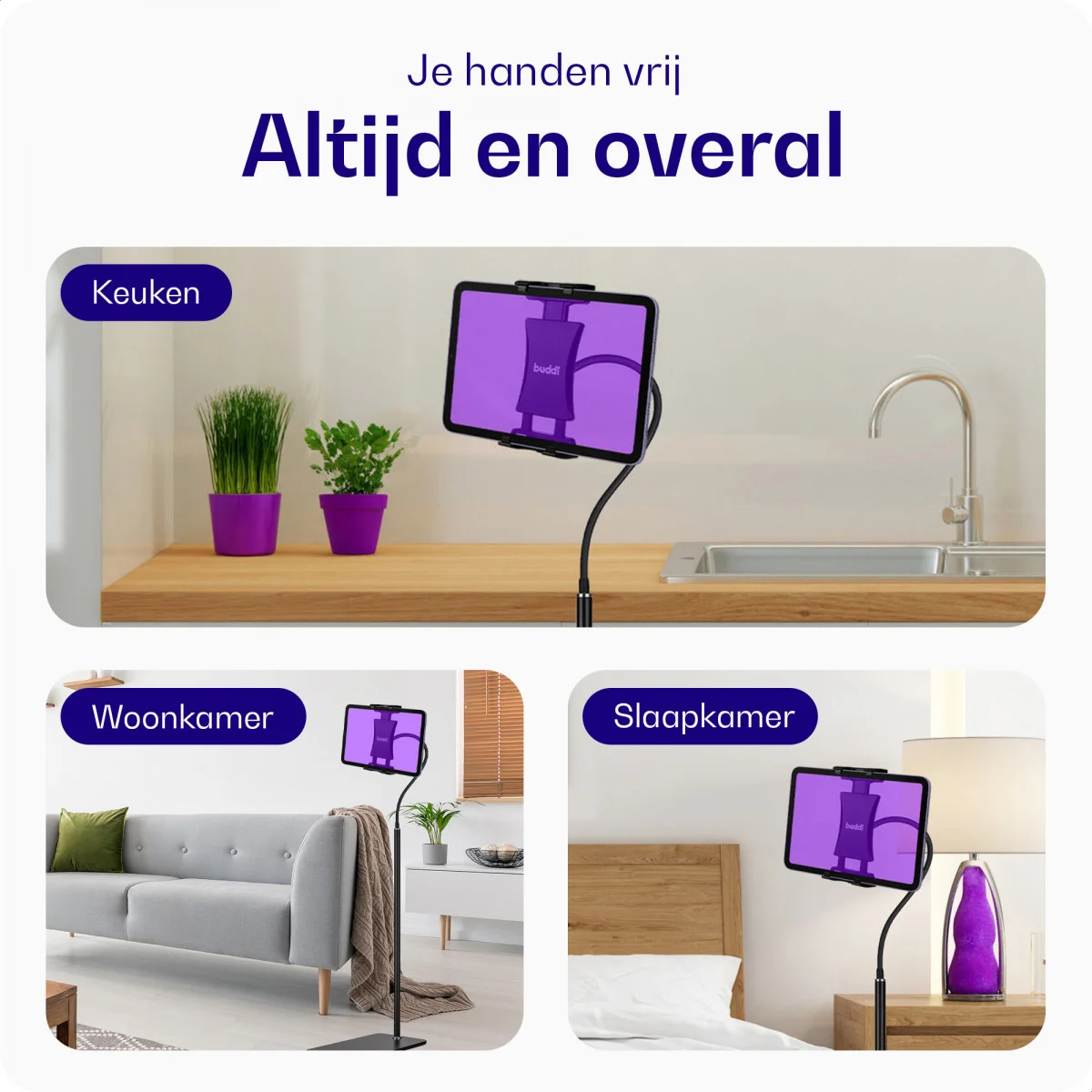 Buddi Tab Houder voor Tablet / iPad / Smartphone Statief Lessenaar afbeelding 2