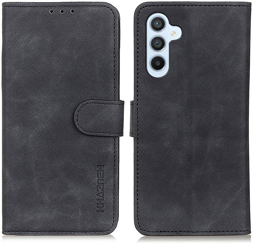 KHAZNEH Samsung Galaxy A34 Hoesje Retro Wallet Book Case Zwart afbeelding 9