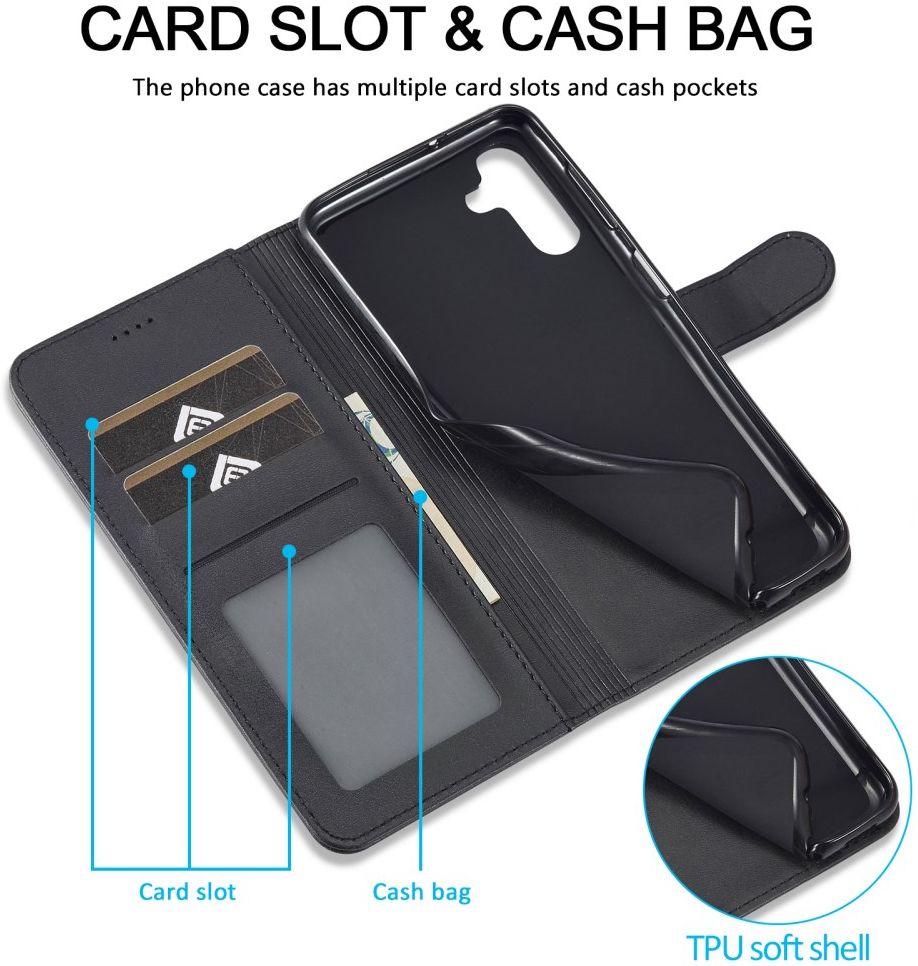 LC.IMEEKE Samsung Galaxy A54 Hoesje Portemonnee Book Case Zwart afbeelding 5